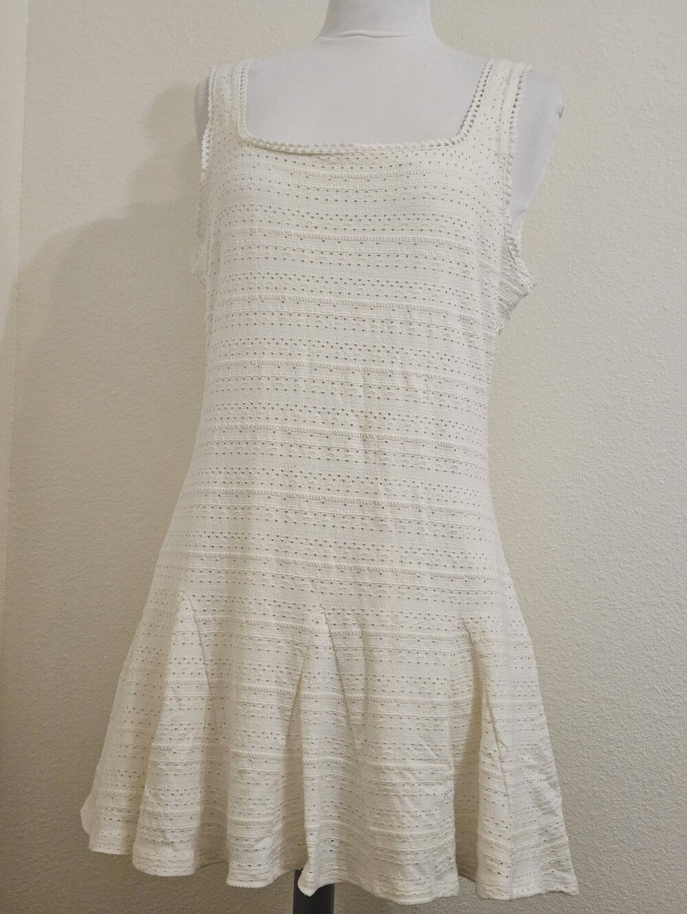 LATELY Scalloped Pointelle Mini Dress